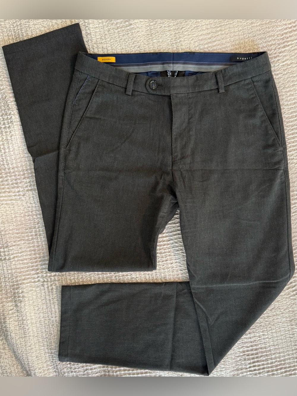 Bugatti Modern Fit Textured Stretch Chino Pants Men’s 32 Brown 4890 66351B
